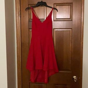 Red high-low dress